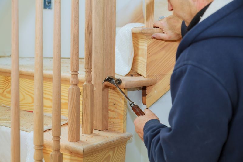 Wood Stair Railing Repair in Alpharetta, GA